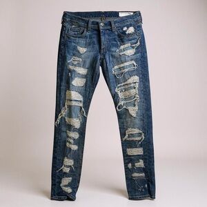 Rag & Bone Dre Low Rise Distressed Jeans